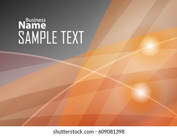 Orange abstract template for card or banner. Metal Background with waves and reflections. Business background, silver, illustration. Illustration of abstract background with a metallic element