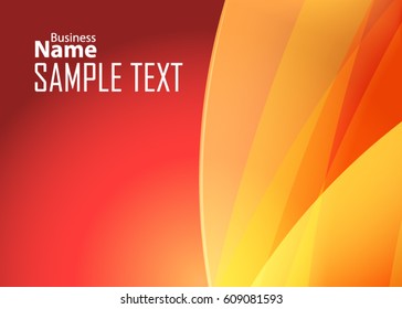 Orange abstract template for card or banner. Metal Background with waves and reflections. Business background, silver, illustration. Illustration of abstract background with a metallic element