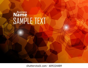 Orange abstract template for card or banner. Metal Background with waves and reflections. Business background, silver, illustration. Illustration of abstract background with a metallic element