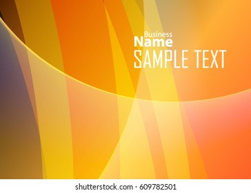 Orange abstract template for card or banner. Metal Background with waves and reflections. Business background, silver, illustration. Illustration of abstract background with a metallic element