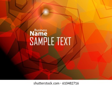 Orange abstract template for card or banner. Metal Background with waves and reflections. Business background, silver, illustration. Illustration of abstract background with a metallic element