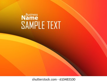 Orange abstract template for card or banner. Metal Background with waves and reflections. Business background, silver, illustration. Illustration of abstract background with a metallic element