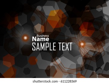 Orange abstract template for card or banner. Metal Background with waves and reflections. Business background, silver, illustration. Illustration of abstract background with a metallic element