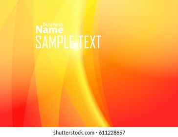 Orange abstract template for card or banner. Metal Background with waves and reflections. Business background, silver, illustration. Illustration of abstract background with a metallic element