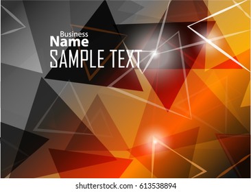 Orange abstract template for card or banner. Metal Background with waves and reflections. Business background, silver, illustration. Illustration of abstract background with a metallic element