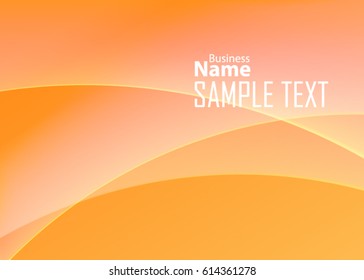 Orange abstract template for card or banner. Metal Background with waves and reflections. Business background, silver, illustration. Illustration of abstract background with a metallic element