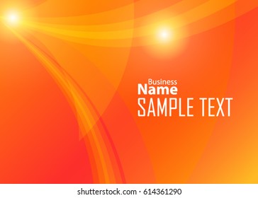 Orange abstract template for card or banner. Metal Background with waves and reflections. Business background, silver, illustration. Illustration of abstract background with a metallic element
