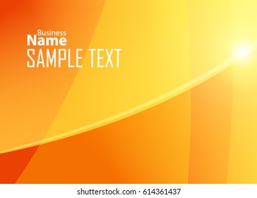 Orange abstract template for card or banner. Metal Background with waves and reflections. Business background, silver, illustration. Illustration of abstract background with a metallic element