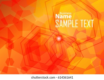 Orange abstract template for card or banner. Metal Background with waves and reflections. Business background, silver, illustration. Illustration of abstract background with a metallic element