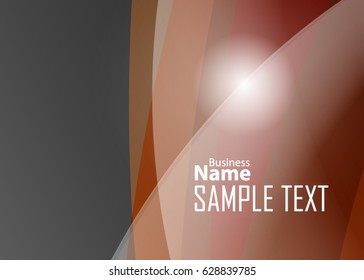 Orange abstract template for card or banner. Metal Background with waves and reflections. Business background, silver, illustration. Illustration of abstract background with a metallic element