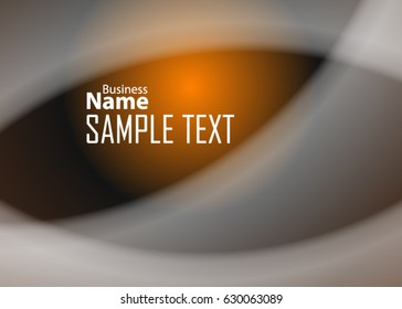 Orange abstract template for card or banner. Metal Background with waves and reflections. Business background, silver, illustration. Illustration of abstract background with a metallic element