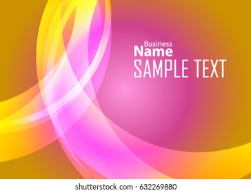Orange abstract template for card or banner. Metal Background with waves and reflections. Business background, silver, illustration. Illustration of abstract background with a metallic element