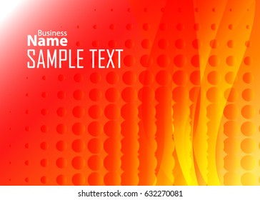 Orange abstract template for card or banner. Metal Background with waves and reflections. Business background, silver, illustration. Illustration of abstract background with a metallic element