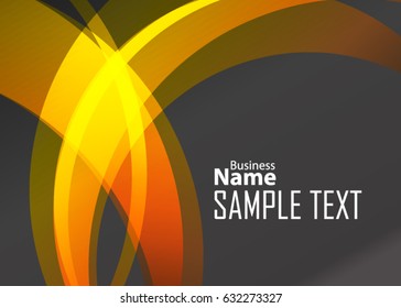 Orange abstract template for card or banner. Metal Background with waves and reflections. Business background, silver, illustration. Illustration of abstract background with a metallic element
