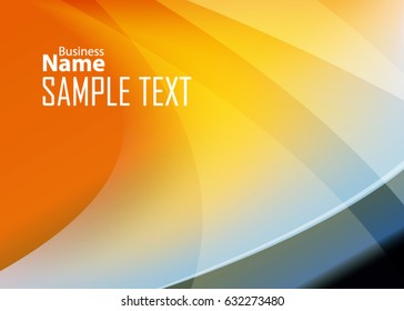 Orange abstract template for card or banner. Metal Background with waves and reflections. Business background, silver, illustration. Illustration of abstract background with a metallic element