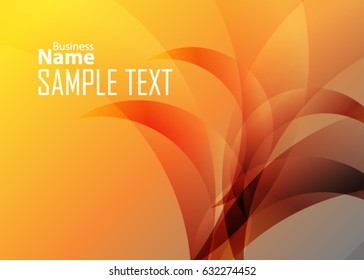 Orange abstract template for card or banner. Metal Background with waves and reflections. Business background, silver, illustration. Illustration of abstract background with a metallic element