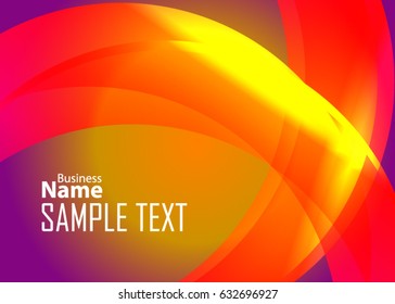 Orange abstract template for card or banner. Metal Background with waves and reflections. Business background, silver, illustration. Illustration of abstract background with a metallic element