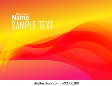 Orange abstract template for card or banner. Metal Background with waves and reflections. Business background, silver, illustration. Illustration of abstract background with a metallic element