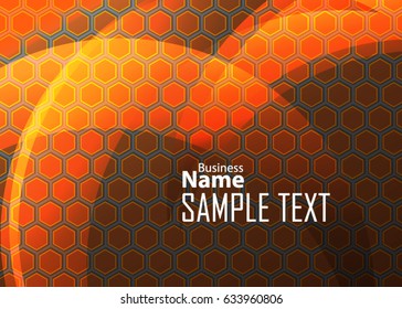 Orange abstract template for card or banner. Metal Background with waves and reflections. Business background, silver, illustration. Illustration of abstract background with a metallic element