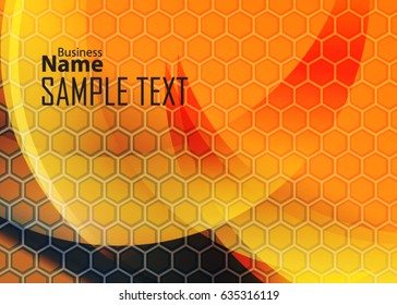 Orange abstract template for card or banner. Metal Background with waves and reflections. Business background, silver, illustration. Illustration of abstract background with a metallic element