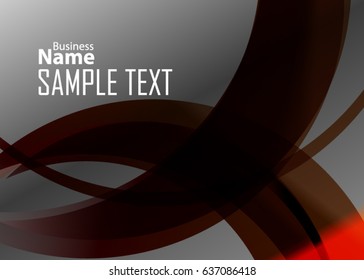Orange abstract template for card or banner. Metal Background with waves and reflections. Business background, silver, illustration. Illustration of abstract background with a metallic element
