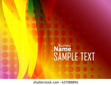 Orange abstract template for card or banner. Metal Background with waves and reflections. Business background, silver, illustration. Illustration of abstract background with a metallic element