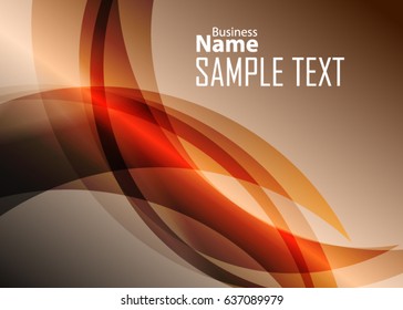 Orange abstract template for card or banner. Metal Background with waves and reflections. Business background, silver, illustration. Illustration of abstract background with a metallic element