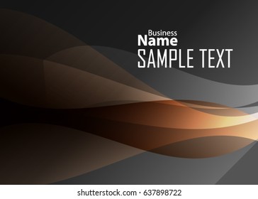 Orange abstract template for card or banner. Metal Background with waves and reflections. Business background, silver, illustration. Illustration of abstract background with a metallic element