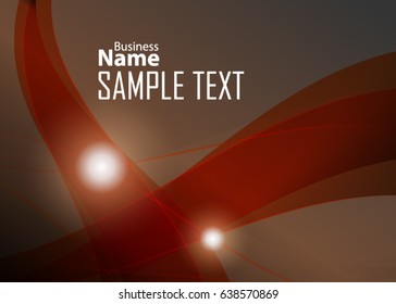Orange abstract template for card or banner. Metal Background with waves and reflections. Business background, silver, illustration. Illustration of abstract background with a metallic element