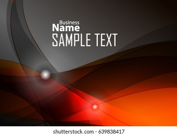 Orange abstract template for card or banner. Abstract background