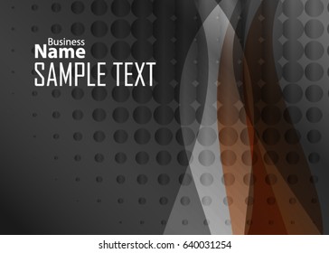 Orange abstract template for card or banner. Metal Background with waves and reflections. Business background, silver, illustration. Illustration of abstract background with a metallic element