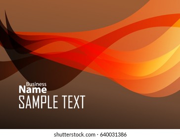 Orange abstract template for card or banner. Metal Background with waves and reflections. Business background, silver, illustration. Illustration of abstract background with a metallic element