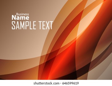 Orange abstract template for card or banner. Metal Background with waves and reflections. Business background, silver, illustration. Illustration of abstract background with a metallic element