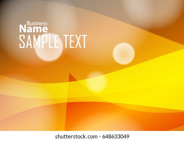 Orange abstract template for card or banner. Metal Background with waves and reflections. Business background, silver, illustration. Illustration of abstract background with a metallic element