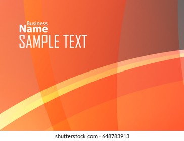 Orange abstract template for card or banner. Metal Background with waves and reflections. Business background, silver, illustration. Illustration of abstract background with a metallic element