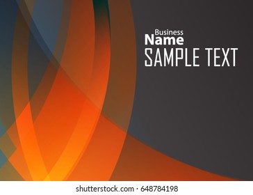 Orange abstract template for card or banner. Metal Background with waves and reflections. Business background, silver, illustration. Illustration of abstract background with a metallic element