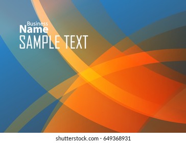 Orange abstract template for card or banner. Metal Background with waves and reflections. Business background, silver, illustration. Illustration of abstract background with a metallic element