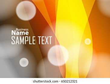 Orange abstract template for card or banner. Metal Background with waves and reflections. Business background, silver, illustration. Illustration of abstract background with a metallic element