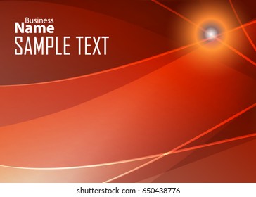 Orange abstract template for card or banner. Metal Background with waves and reflections. Business background, silver, illustration. Illustration of abstract background with a metallic element