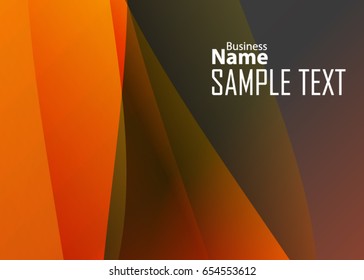 Orange abstract template for card or banner. Metal Background with waves and reflections. Business background, silver, illustration. Illustration of abstract background with a metallic element