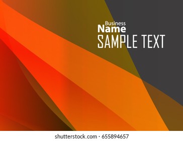 Orange abstract template for card or banner. Metal Background with waves and reflections. Business background, silver, illustration. Illustration of abstract background with a metallic element