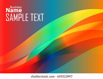 Orange abstract template for card or banner. Metal Background with waves and reflections. Business background, silver, illustration. Illustration of abstract background with a metallic element