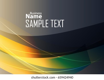 Orange abstract template for card or banner. Metal Background with waves and reflections. Business background, silver, illustration. Illustration of abstract background with a metallic element