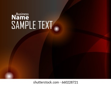 Orange abstract template for card or banner. Metal Background with waves and reflections. Business background, silver, illustration. Illustration of abstract background with a metallic element