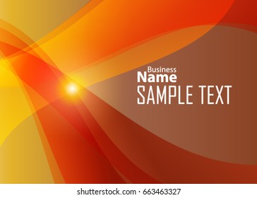 Orange abstract template for card or banner. Metal Background with waves and reflections. Business background, silver, illustration. Illustration of abstract background with a metallic element