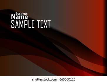 Orange abstract template for card or banner. Metal Background with waves and reflections. Business background, silver, illustration. Illustration of abstract background with a metallic element