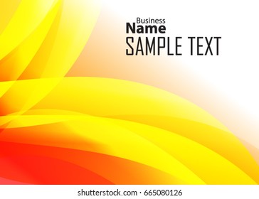 Orange abstract template for card or banner. Metal Background with waves and reflections. Business background, silver, illustration. Illustration of abstract background with a metallic element
