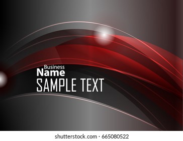 Orange abstract template for card or banner. Metal Background with waves and reflections. Business background, silver, illustration. Illustration of abstract background with a metallic element