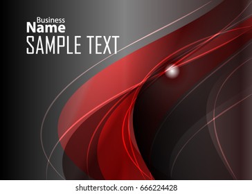 Orange abstract template for card or banner. Metal Background with waves and reflections. Business background, silver, illustration. Illustration of abstract background with a metallic element