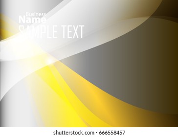 Orange abstract template for card or banner. Metal Background with waves and reflections. Business background, silver, illustration. Illustration of abstract background with a metallic element